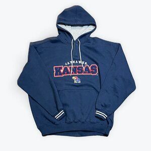 XL | Vintage Lee Sport x Kansas Jayhawk Navy Blue Hoodie